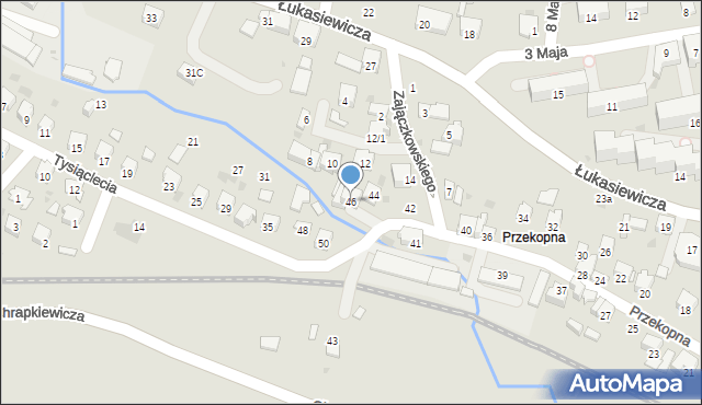 Strzyżów, Przekopna, 46a, mapa Strzyżów