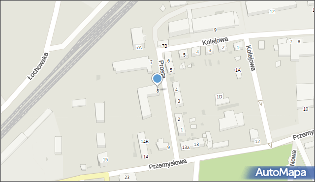 Sulechów, Prosta, 8, mapa Sulechów