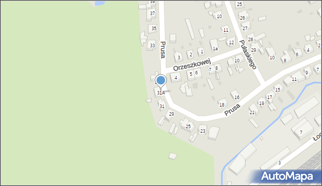 Sulechów, Prusa Bolesława, 31A, mapa Sulechów