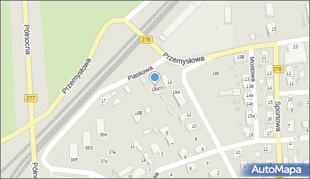 Sulechów, Przemysłowa, 18A, mapa Sulechów
