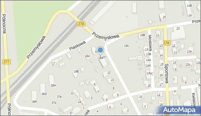 Sulechów, Przemysłowa, 19A, mapa Sulechów