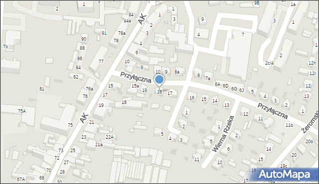 Sulechów, Przyłączna, 18, mapa Sulechów