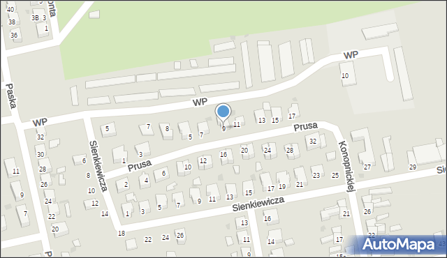 Sulęcin, Prusa Bolesława, 9, mapa Sulęcin