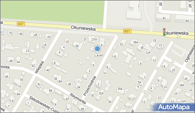 Sulejówek, Przechodnia, 7, mapa Sulejówek