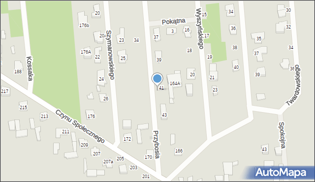 Sulejówek, Przybosia Juliana, 41a, mapa Sulejówek