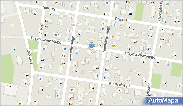 Sulejówek, Przybyszewskiego, 2, mapa Sulejówek