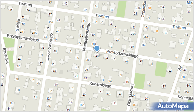 Sulejówek, Przybyszewskiego, 4A, mapa Sulejówek