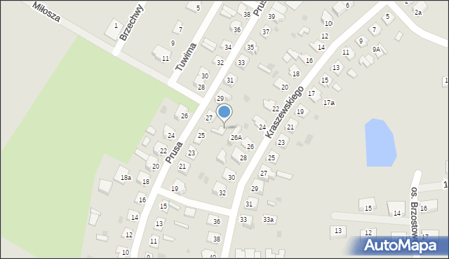 Susz, Prusa Bolesława, 27a, mapa Susz