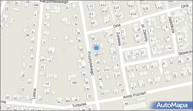 Swarzędz, Przybylskiego Jakuba, 43, mapa Swarzędz