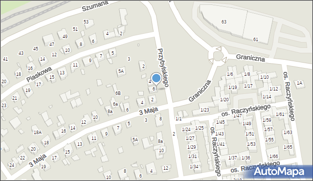 Swarzędz, Przybylskiego Jakuba, 6A, mapa Swarzędz