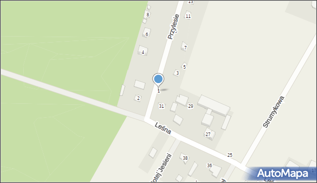 Swędów, Przylesie, 1, mapa Swędów