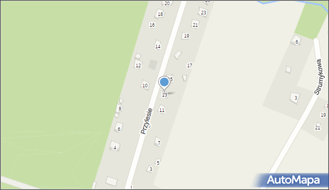 Swędów, Przylesie, 13, mapa Swędów