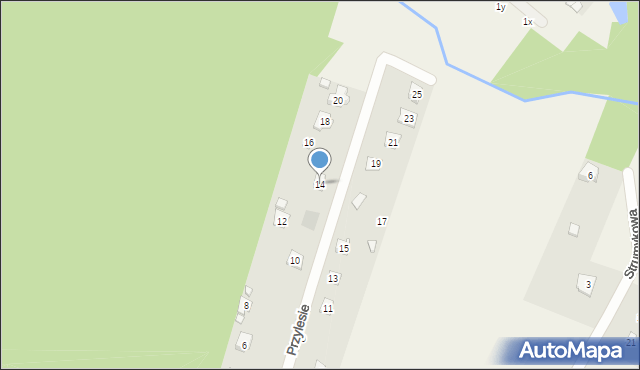 Swędów, Przylesie, 14, mapa Swędów