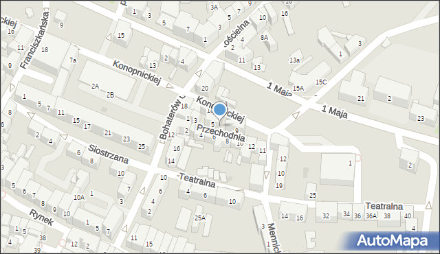 Świdnica, Przechodnia, 7, mapa Świdnicy