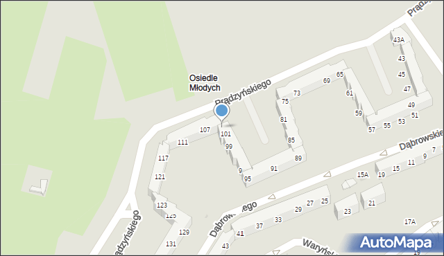 Świdnica, Prądzyńskiego Ignacego, gen., 103, mapa Świdnicy