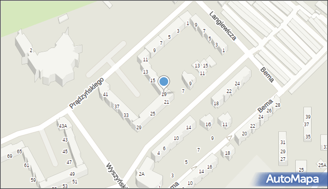 Świdnica, Prądzyńskiego Ignacego, gen., 19, mapa Świdnicy