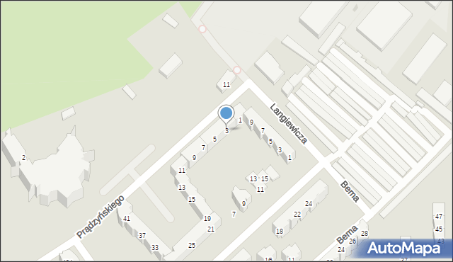 Świdnica, Prądzyńskiego Ignacego, gen., 3, mapa Świdnicy