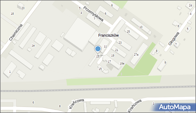 Świdnik, Przemysłowa, 13, mapa Świdnika