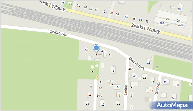 Świdnik, Przy Lesie, 3, mapa Świdnika