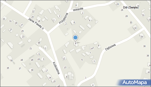 Święte, Przyjazna, 4, mapa Święte