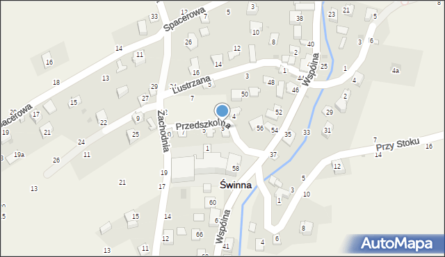 Świnna, Przedszkolna, 3, mapa Świnna