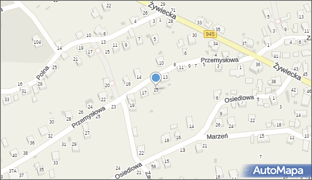 Świnna, Przemysłowa, 15, mapa Świnna