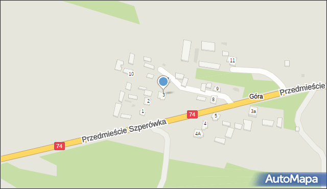 Szczebrzeszyn, Przedmieście Szperówka, 3, mapa Szczebrzeszyn