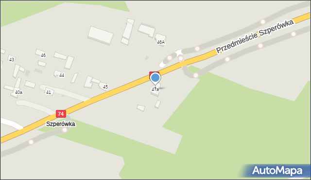 Szczebrzeszyn, Przedmieście Szperówka, 47a, mapa Szczebrzeszyn
