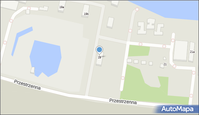 Szczecin, Przestrzenna, 19, mapa Szczecina