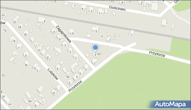 Szczecin, Przylesie, 1, mapa Szczecina