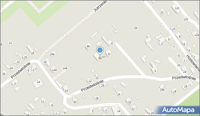 Szczecin, Przedwiośnie, 8a, mapa Szczecina