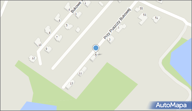 Szczecin, Przy Puszczy Bukowej, 5, mapa Szczecina