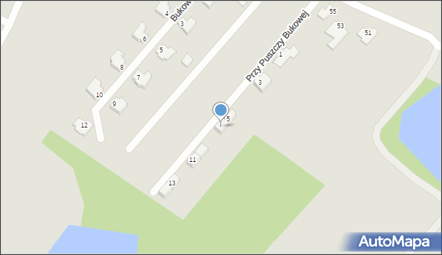 Szczecin, Przy Puszczy Bukowej, 7, mapa Szczecina