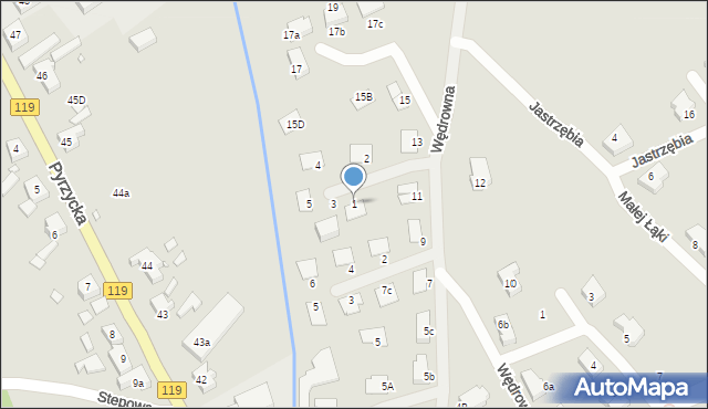 Szczecin, Przy Strumyku, 1, mapa Szczecina