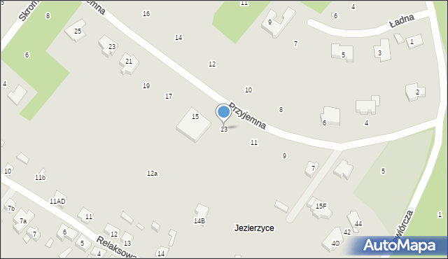 Szczecin, Przyjemna, 13, mapa Szczecina