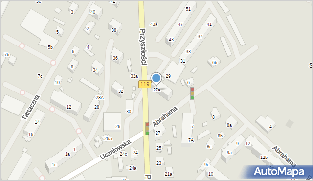 Szczecin, Przyszłości, 27a, mapa Szczecina