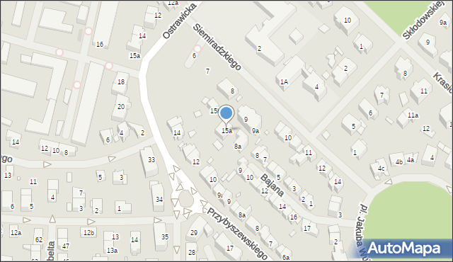 Szczecin, Przybyszewskiego Stanisława, 15a, mapa Szczecina