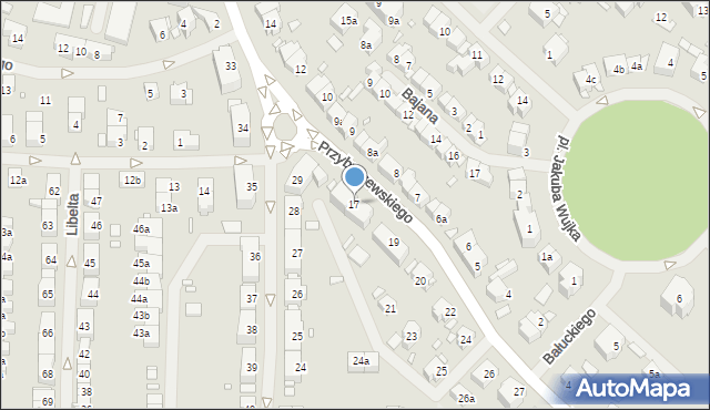 Szczecin, Przybyszewskiego Stanisława, 17, mapa Szczecina