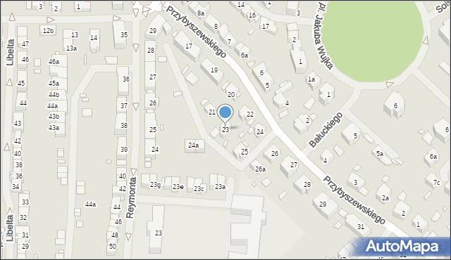 Szczecin, Przybyszewskiego Stanisława, 23, mapa Szczecina