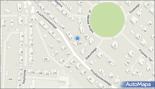 Szczecin, Przybyszewskiego Stanisława, 4, mapa Szczecina