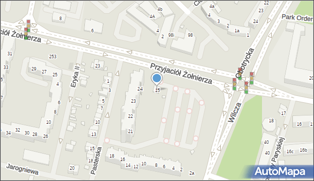 Szczecin, Przyjaciół Żołnierza, 15, mapa Szczecina