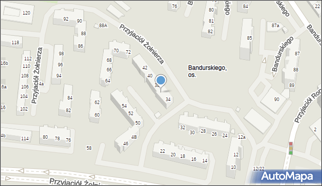 Szczecin, Przyjaciół Żołnierza, 36, mapa Szczecina