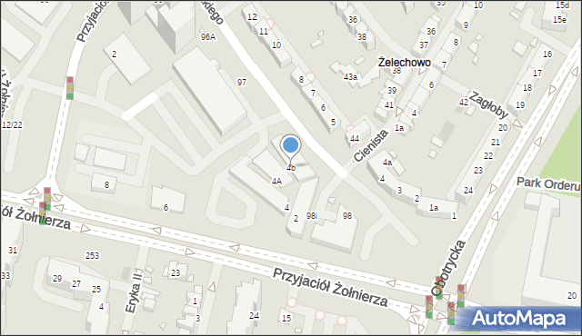 Szczecin, Przyjaciół Żołnierza, 4b, mapa Szczecina