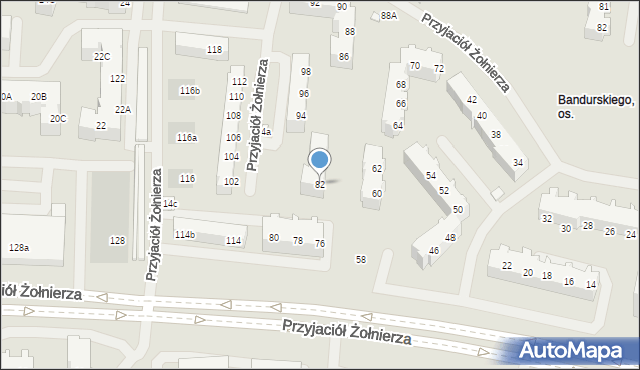 Szczecin, Przyjaciół Żołnierza, 82, mapa Szczecina