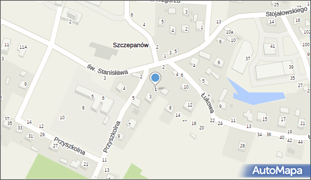 Szczepanów, Przyszkolna, 1, mapa Szczepanów