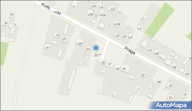 Szczerców, Praga, 101, mapa Szczerców