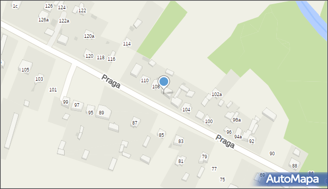 Szczerców, Praga, 108b, mapa Szczerców
