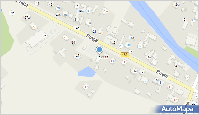 Szczerców, Praga, 15a, mapa Szczerców