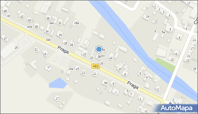 Szczerców, Praga, 18, mapa Szczerców