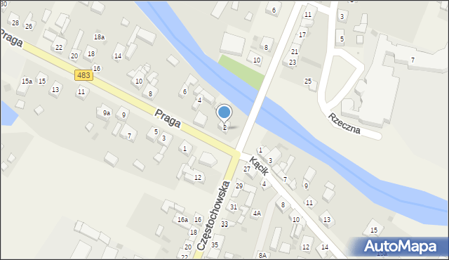 Szczerców, Praga, 2a, mapa Szczerców